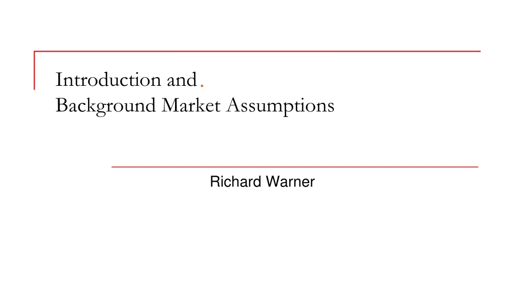 introduction and background market assumptions n.w