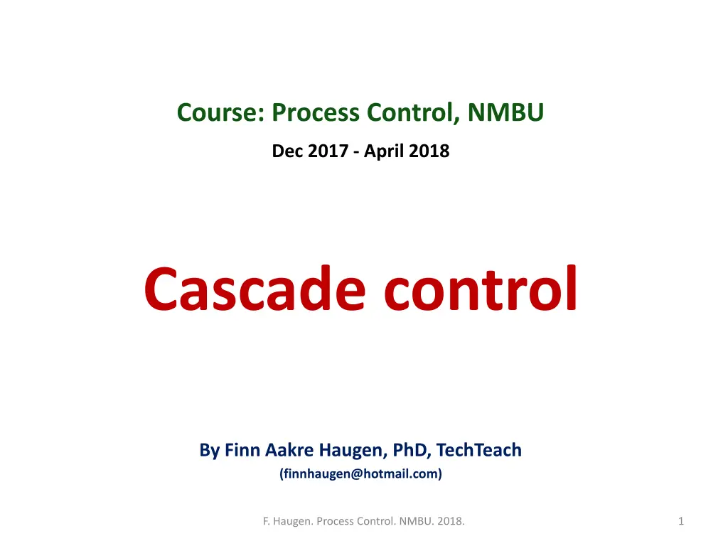 course process control nmbu n.w