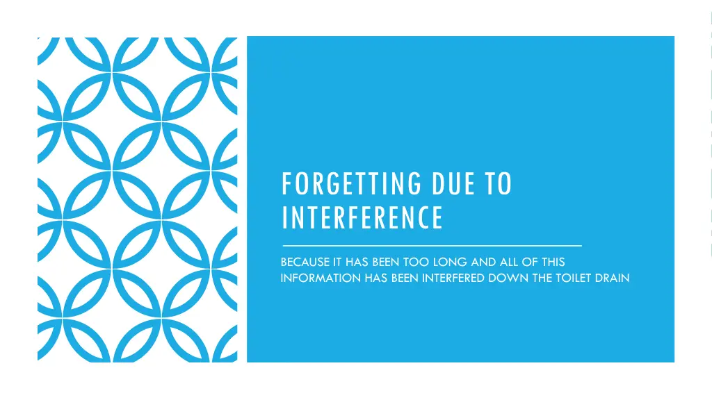 forgetting due to interference n.w