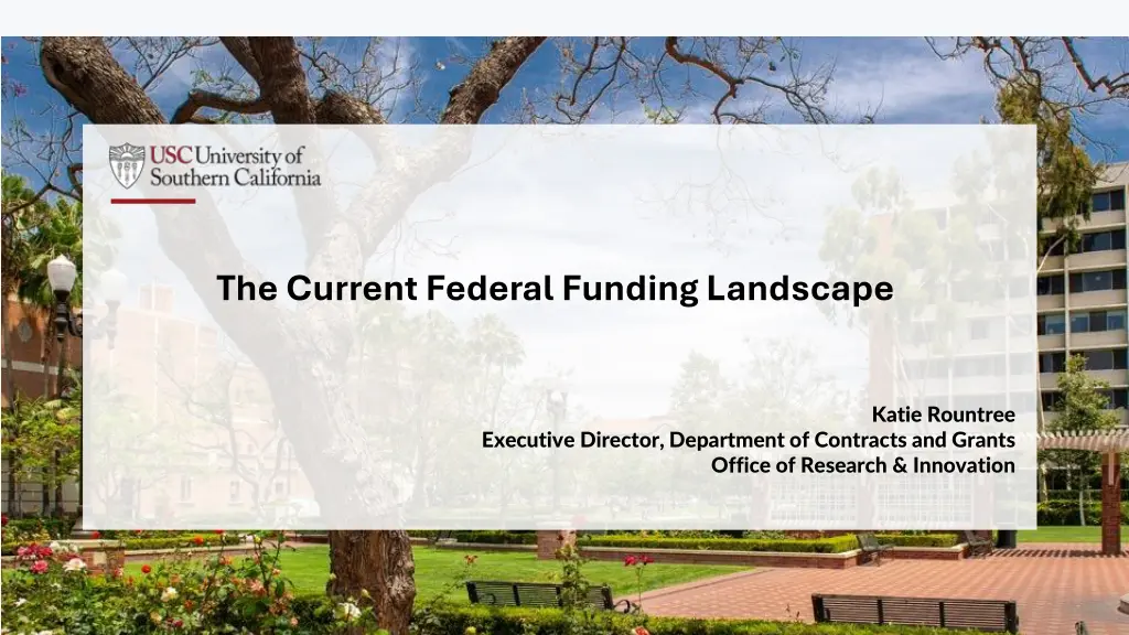 the current federal funding landscape n.w
