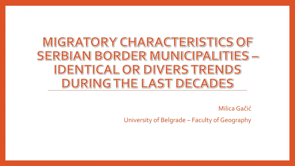migratory characteristics of serbian border n.w