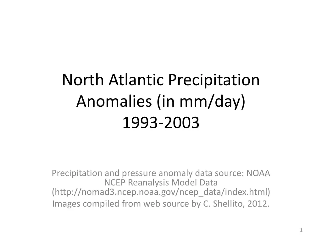 north atlantic precipitation anomalies n.w