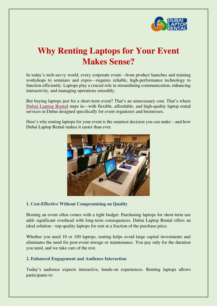 why renting laptops for your event makes sense n.w