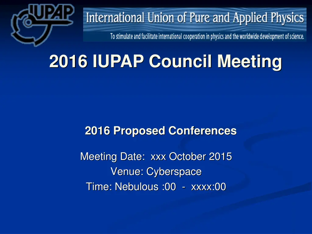 2016 iupap council meeting n.w