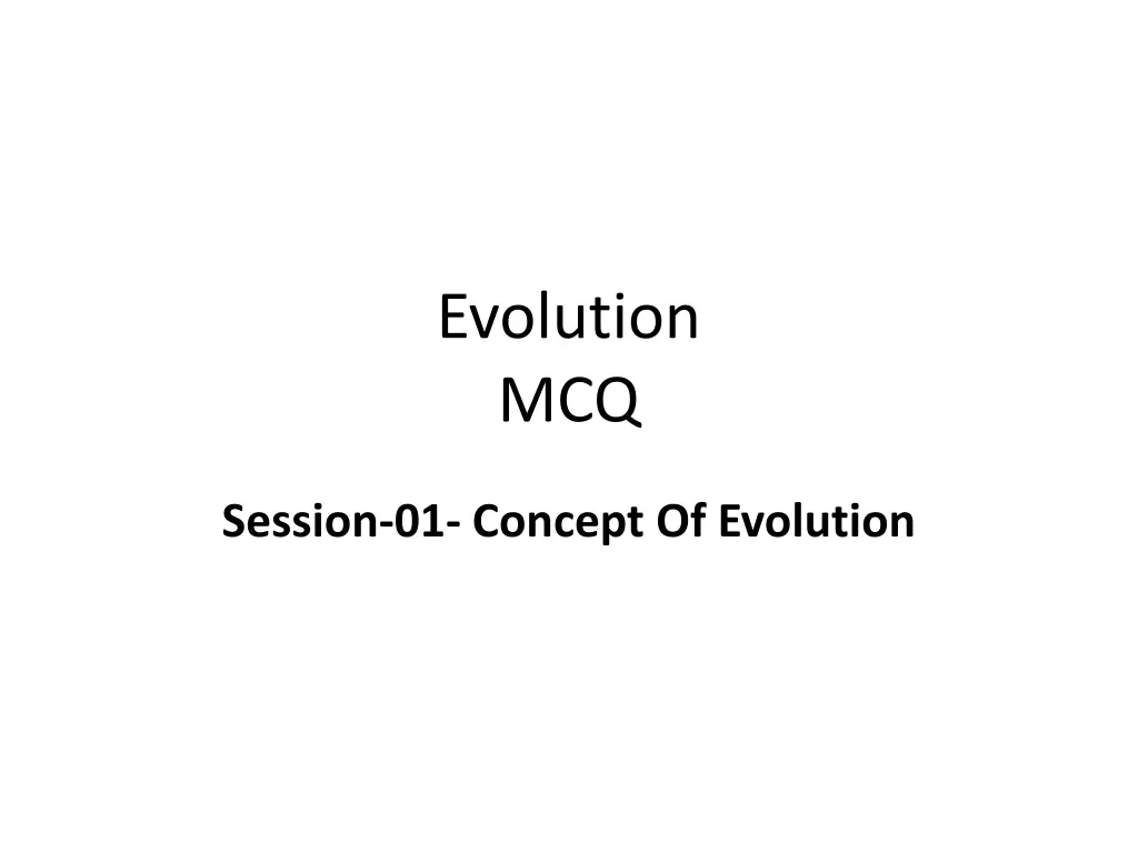evolution mcq n.w