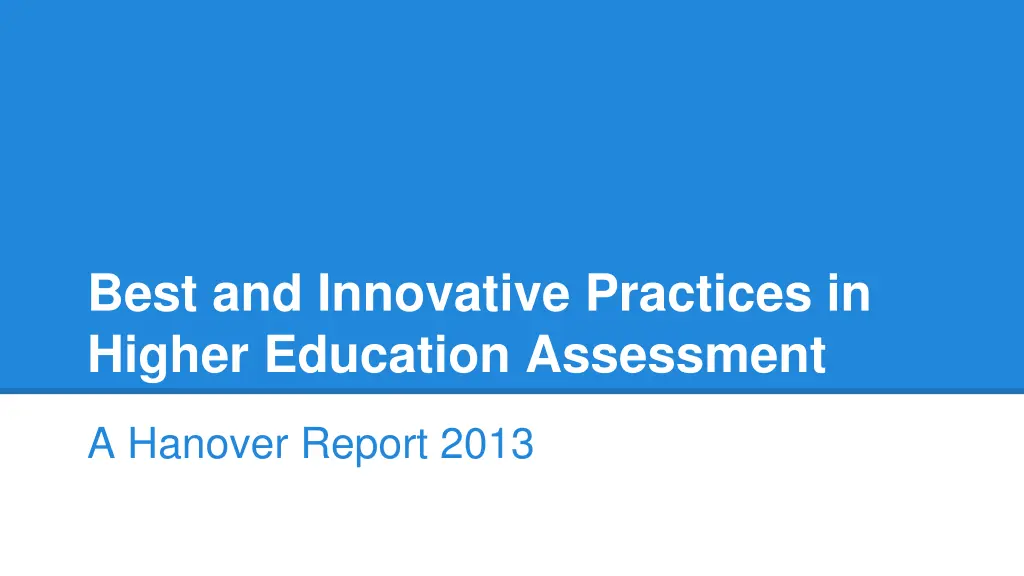 best and innovative practices in higher education n.w