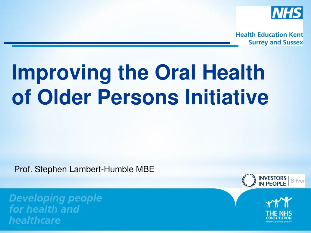 improving the oral health of older persons n.w