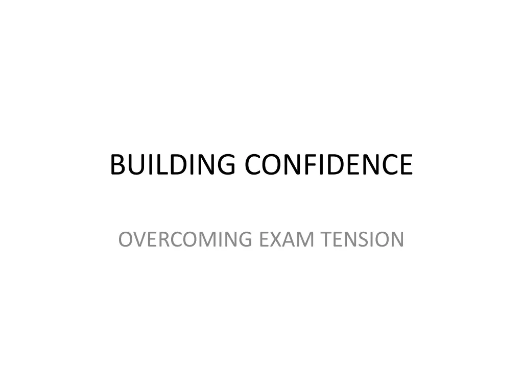 building confidence n.w