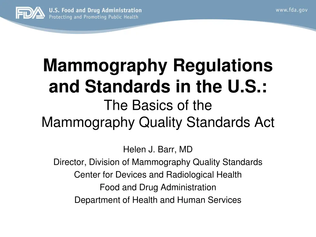 mammography regulations and standards n.w