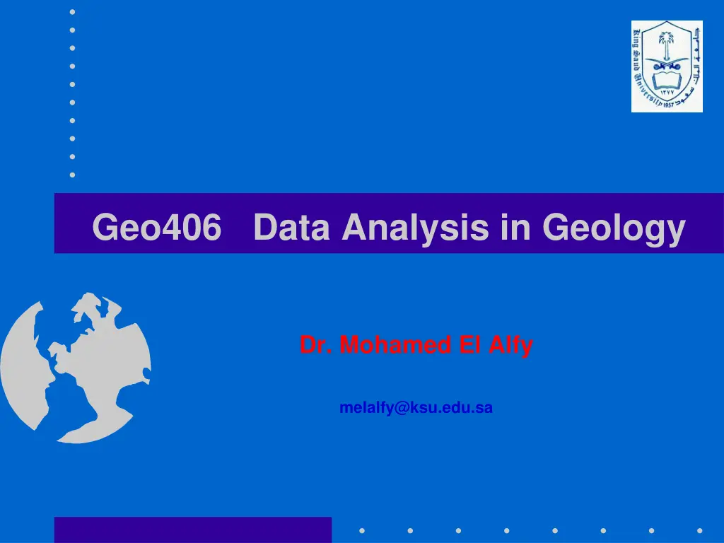 geo406 data analysis in geology n.w