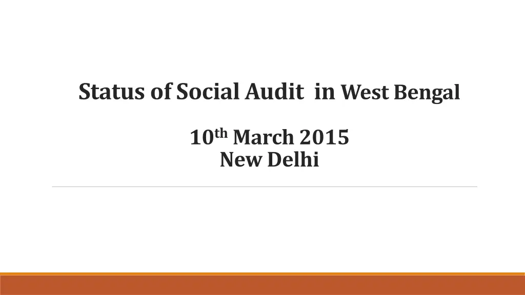 status of social audit in west bengal n.w