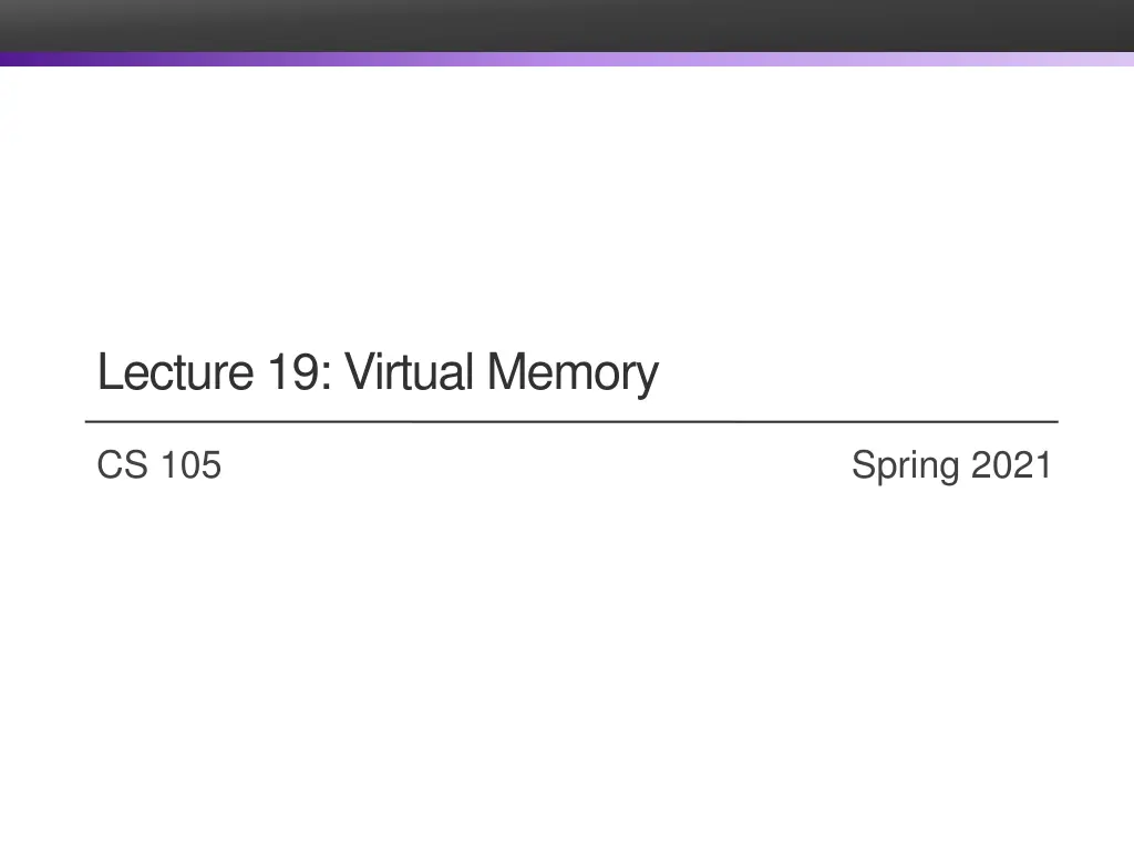 lecture 19 virtual memory n.w