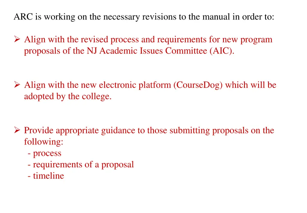 arc is working on the necessary revisions n.w