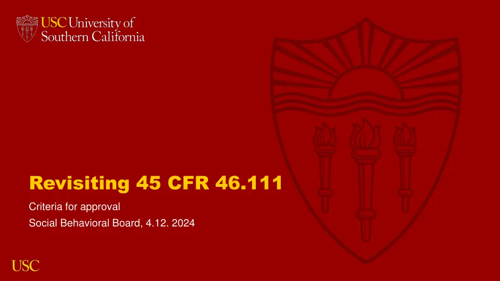 revisiting 45 cfr 46 111 criteria for approval n.w