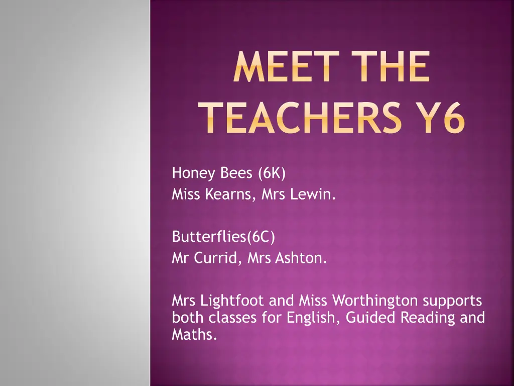meet the teachers y6 n.w