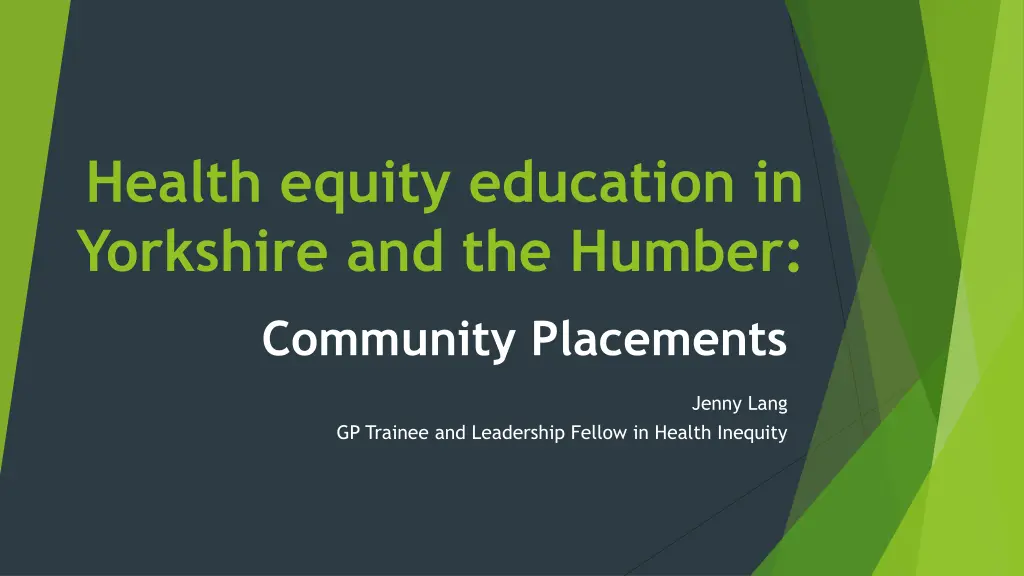 health equity education in yorkshire n.w