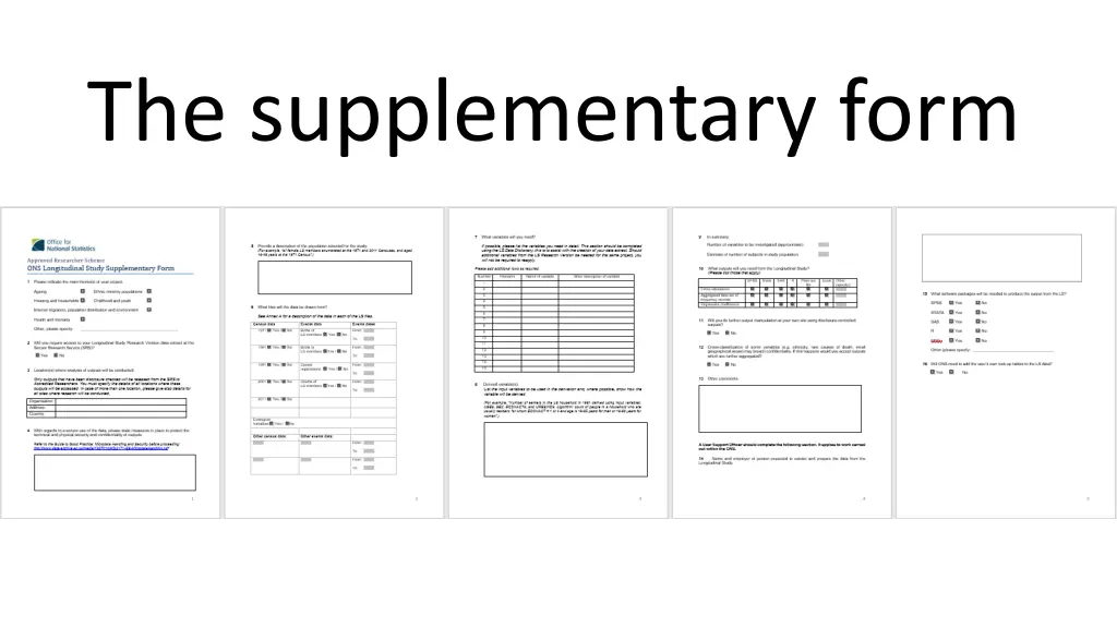 the supplementary form n.w