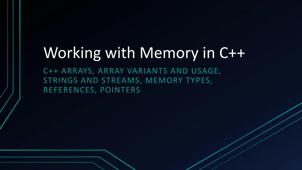 working with memory in c n.w