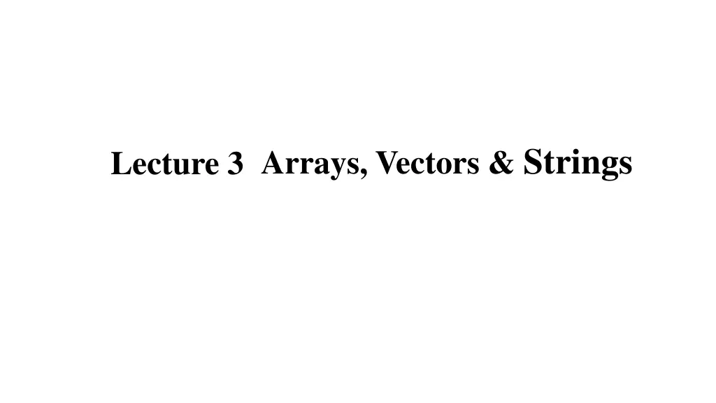 arrays vectors strings n.w