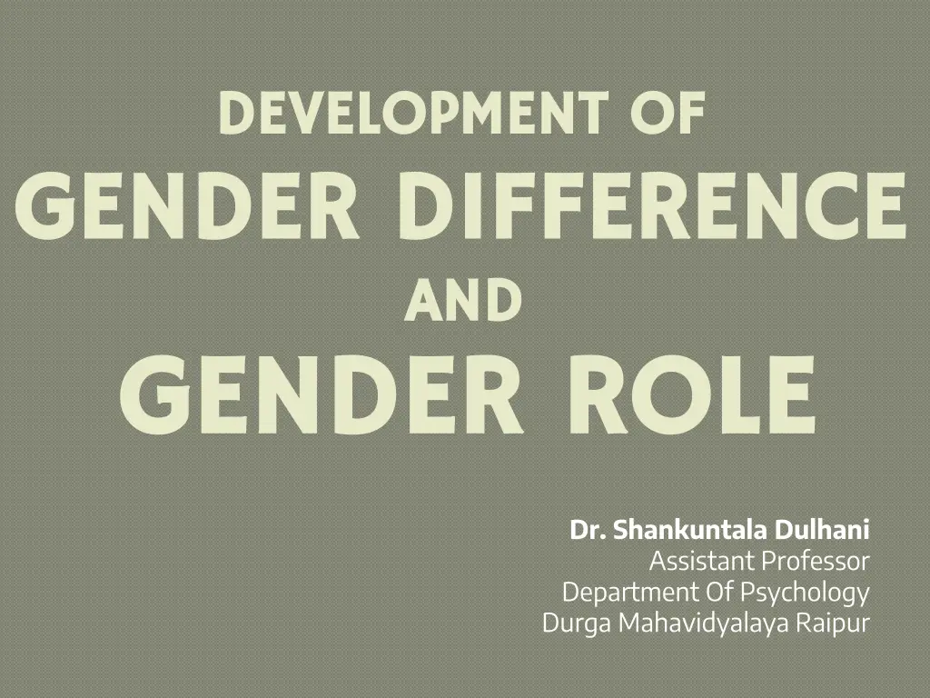 development of development of gender difference n.w