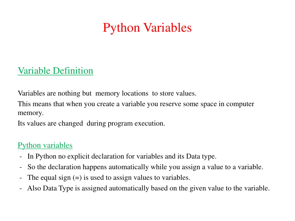 python variables n.w