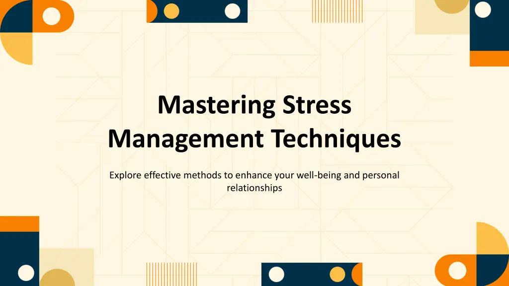 mastering stress management techniques n.w