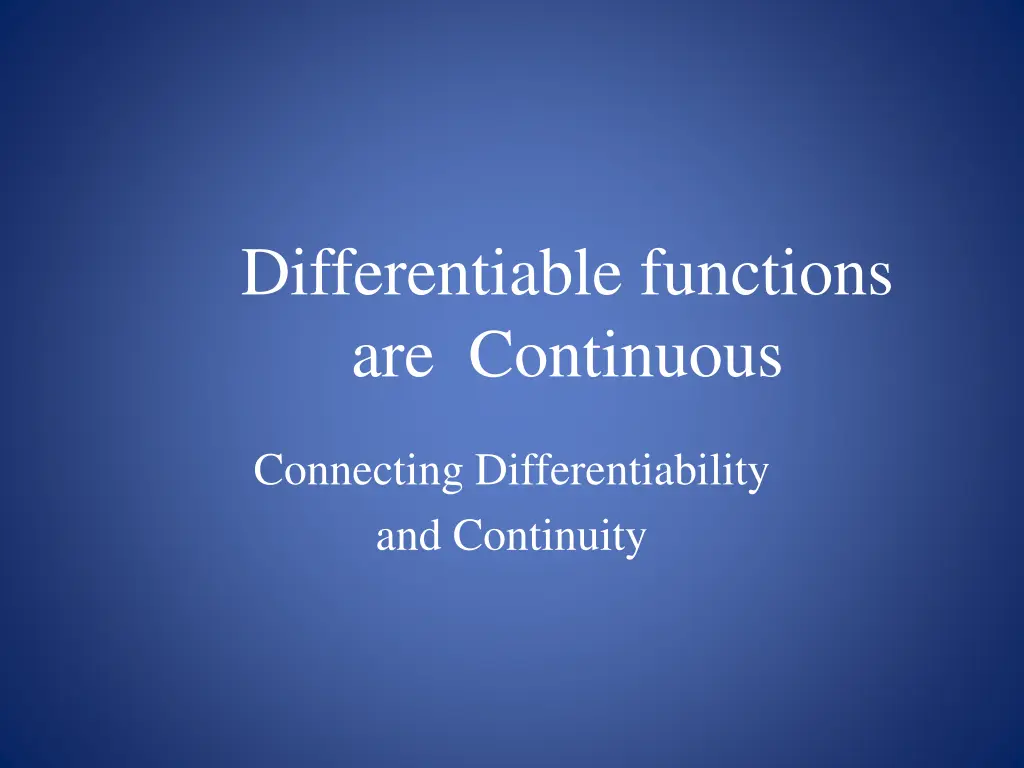 differentiable functions are continuous n.w