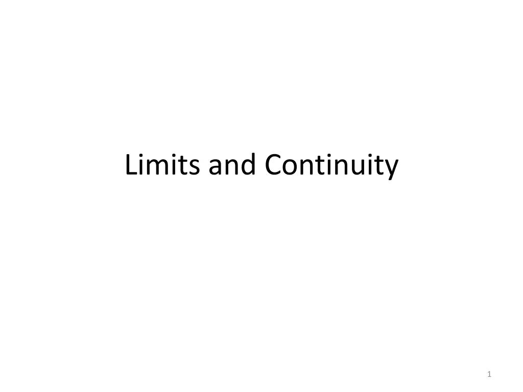 limits and continuity n.w