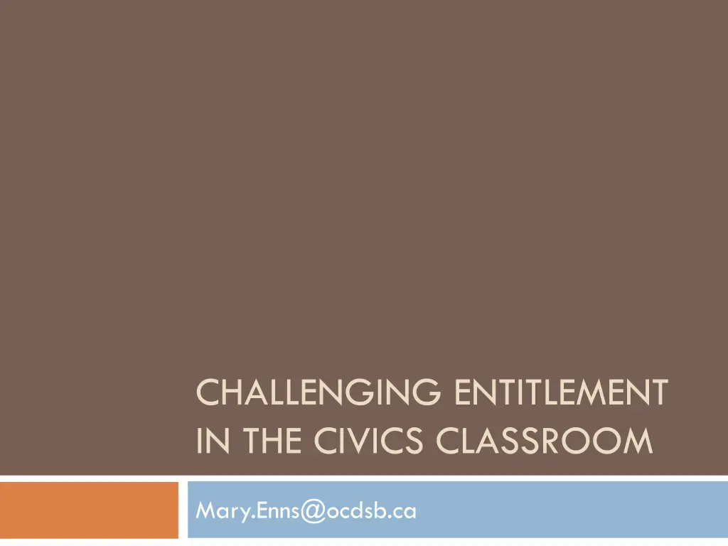 challenging entitlement in the civics classroom n.w
