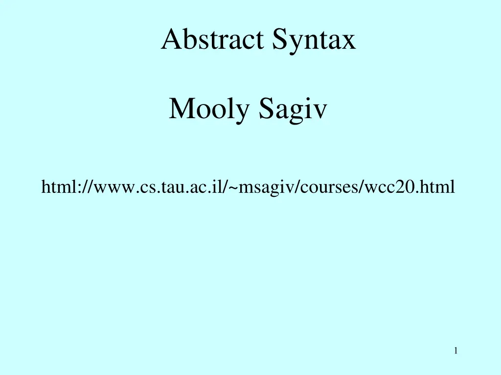 abstract syntax n.w