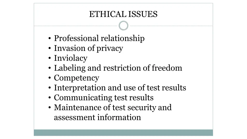 ethical issues n.w