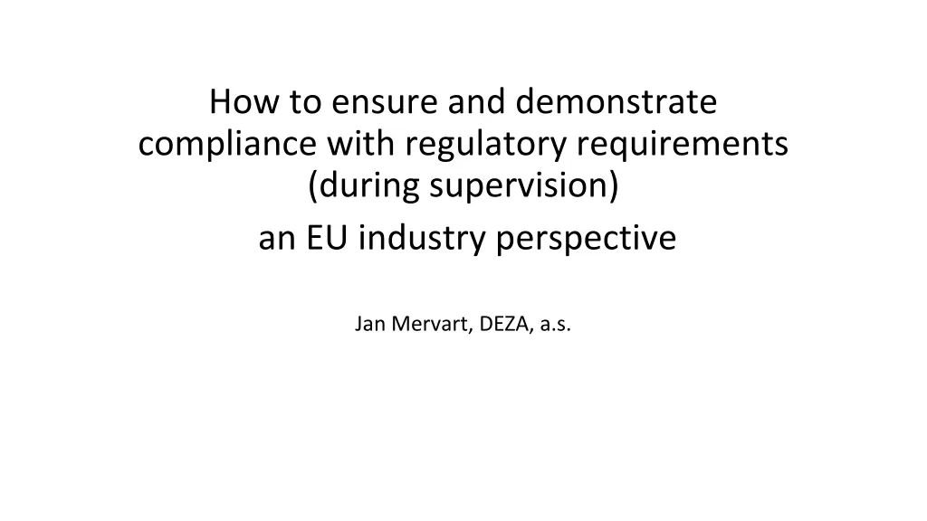 how to ensure and demonstrate compliance with n.w