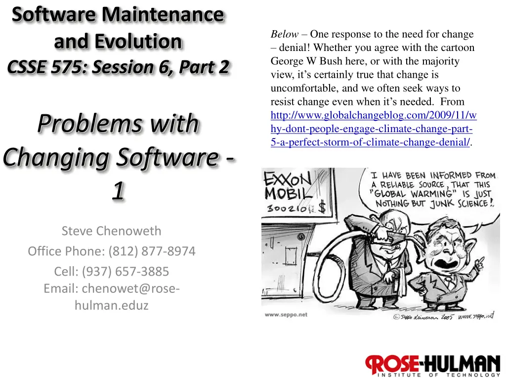 software maintenance and evolution csse n.w
