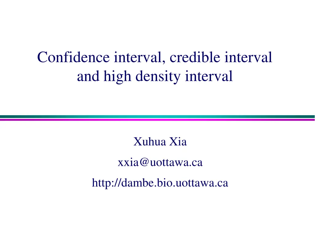 confidence interval credible interval and high n.w