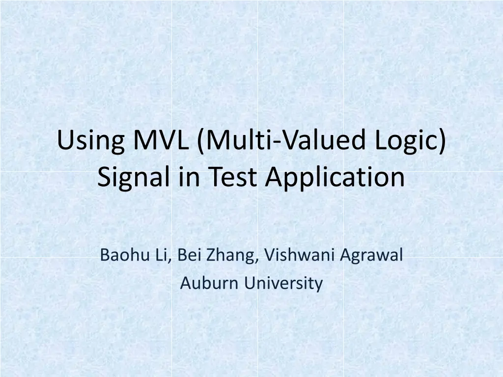 using mvl multi valued logic signal in test n.w