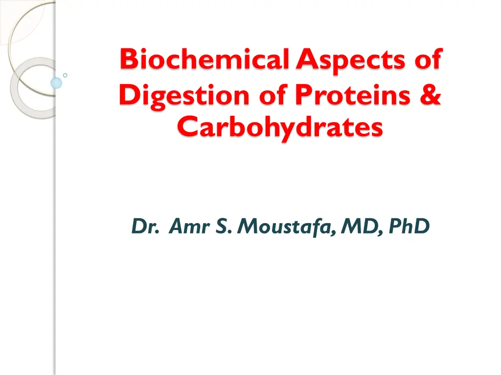 biochemical aspects of digestion of proteins n.w
