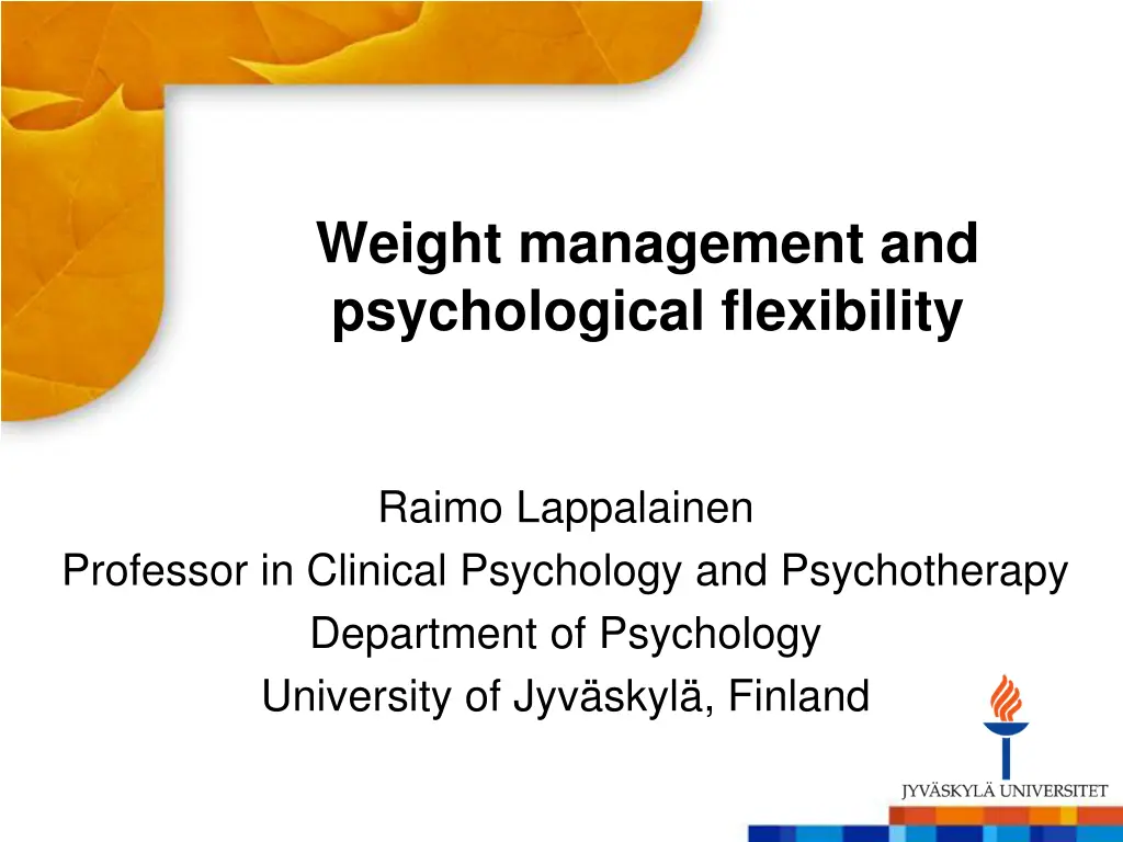 weight management and psychological flexibility n.w
