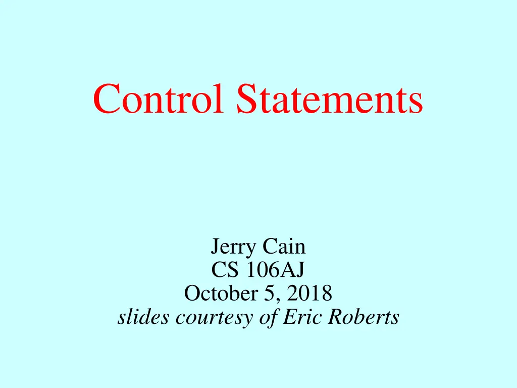control statements n.w