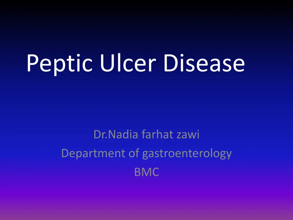 peptic ulcer disease n.w