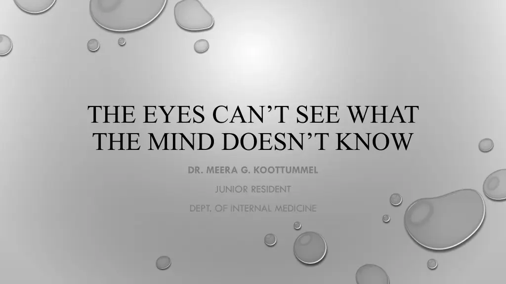 the eyes can t see what the mind doesn t know n.w