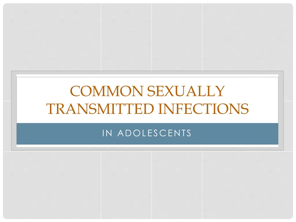 common sexually transmitted infections n.w