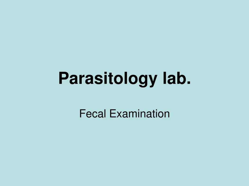 parasitology lab n.w