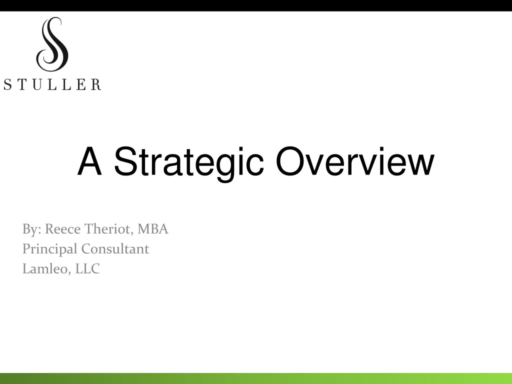 a strategic overview n.w