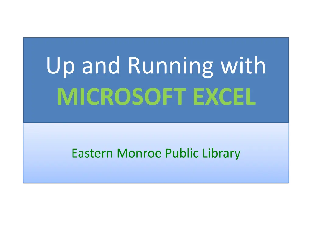 up and running with microsoft excel n.w
