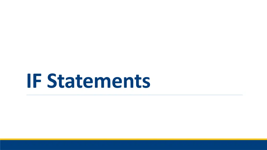 if statements n.w