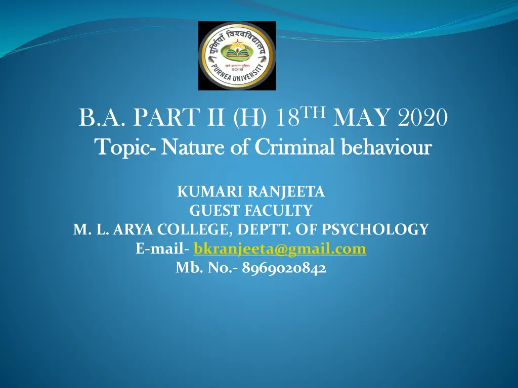 b a part ii h 18 th may 2020 topic topic nature n.w