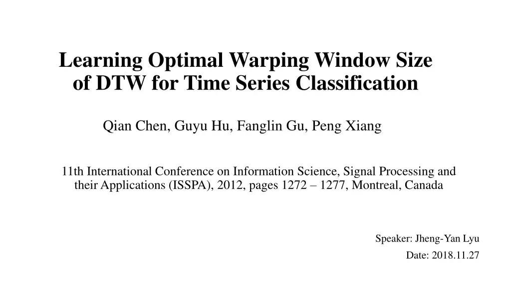 learning optimal warping window size n.w