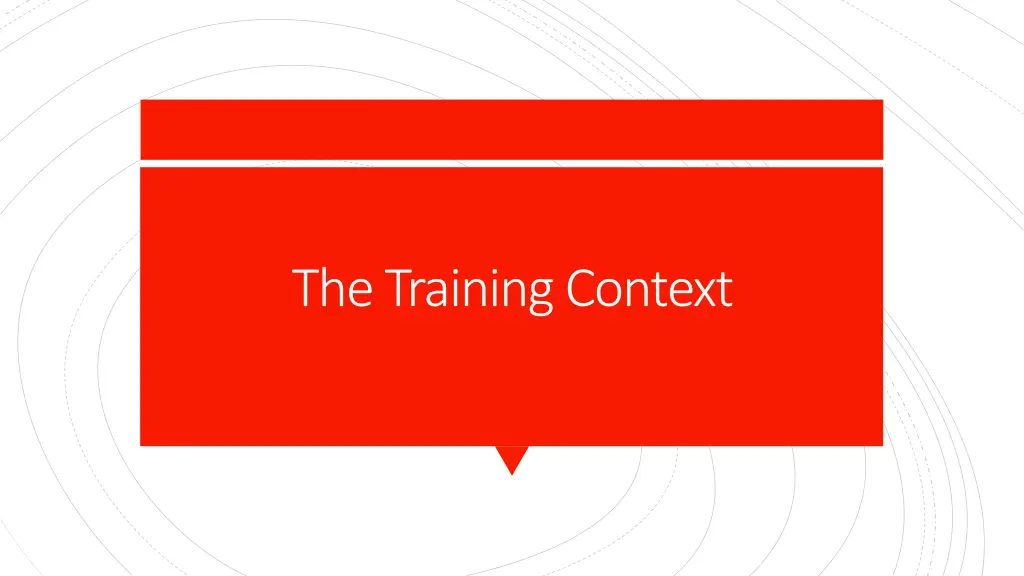 the training context n.w