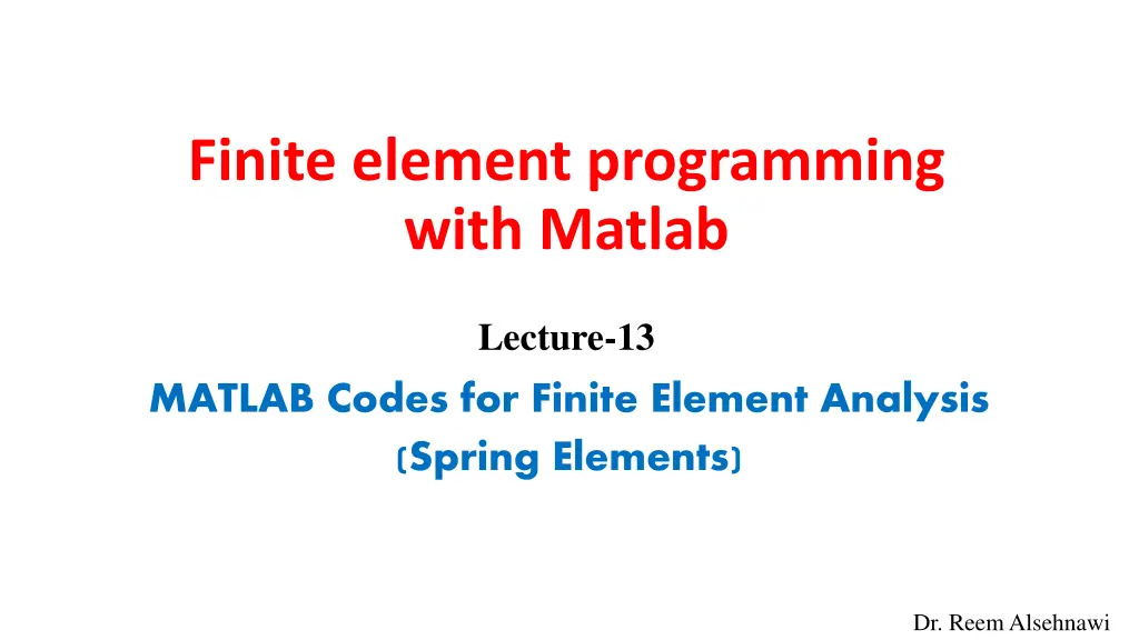 finite element programming with matlab n.w