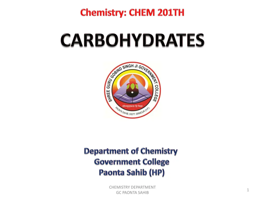 chemistry department gc paonta sahib n.w